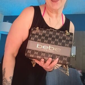 Bebe Signature Patterned Crossbody Bag